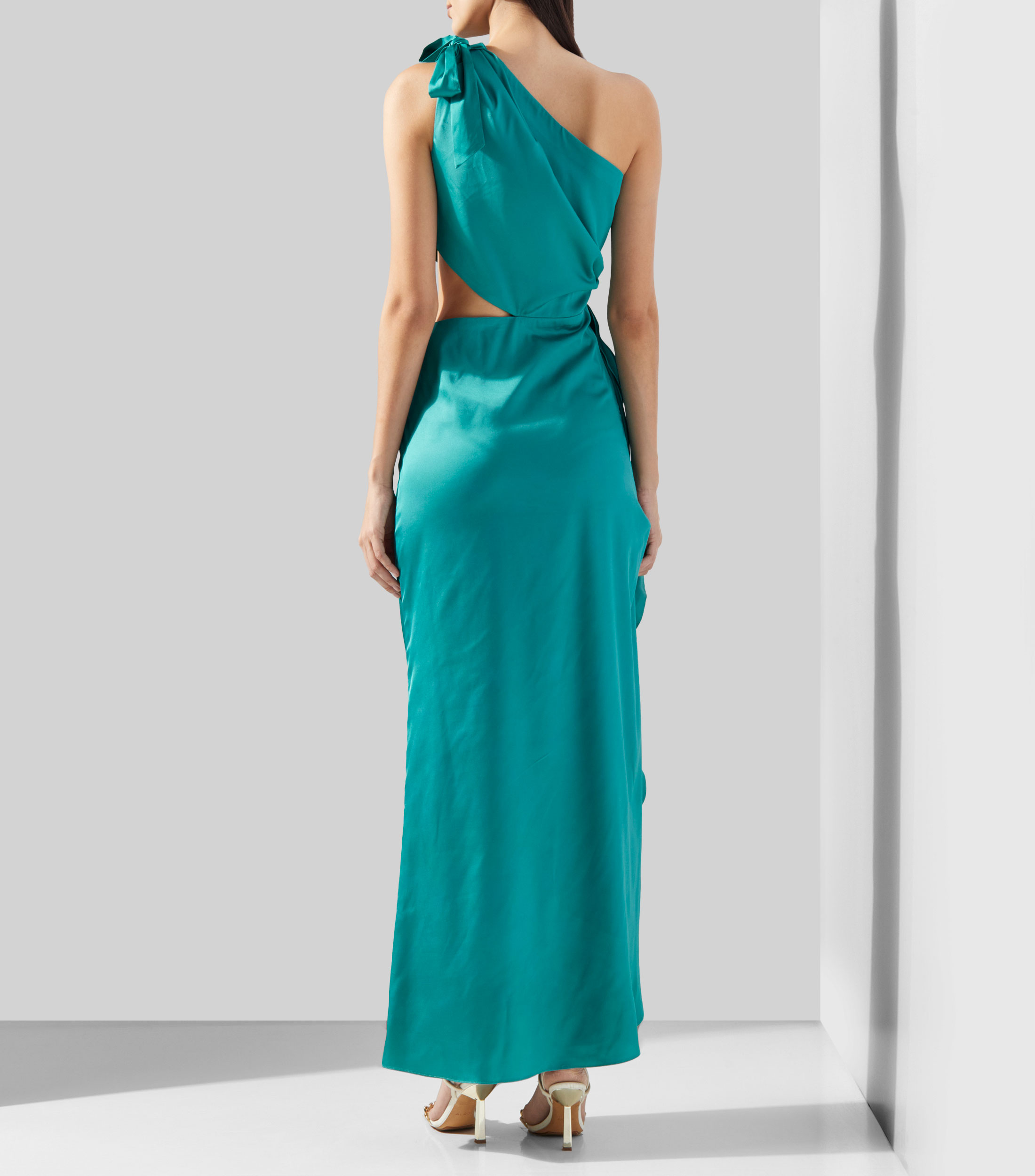 Vestido de fiesta largo liso sin mangas Mujer